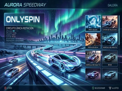 Aurora Speedway yarış parkuru kuzey ışıkları